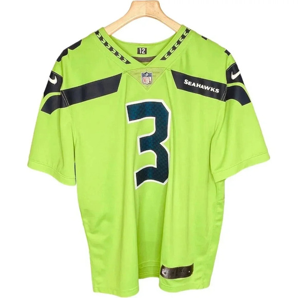 Nike Other - Nike NFL Seattle Seahawks Neon Green, Teal, & Black Russell Wilson Jersey